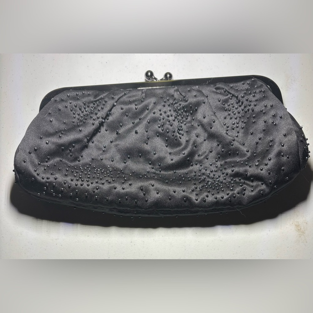 Elegant Black Beaded Clutch from Express